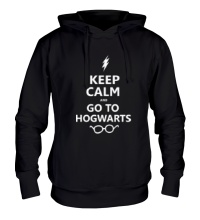 Толстовка с капюшоном Keep calm and go to hogwarts.