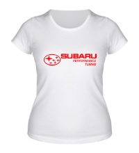 Женская футболка Subaru Perfomance Tuning