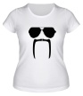 Женская футболка «Очки и усы» - Фото 1