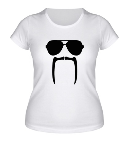 Женская футболка «Очки и усы»