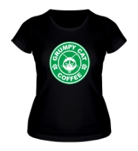 Женская футболка Grumpy cat coffee