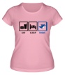 Женская футболка «Eat, sleep, tweet» - Фото 1