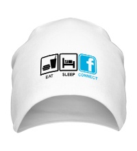 Шапка Eat, sleep, facebook
