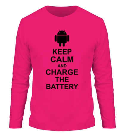 Мужской лонгслив «Keep calm and charge the battery android»