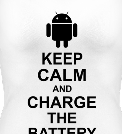 Женская майка Keep calm and charge the battery android
