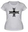 Женская футболка «Череп на кельтском кресте» - Фото 1