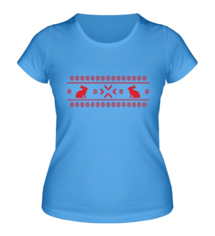 Женская футболка «Узор с зайцами»
