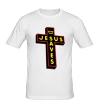 Мужская футболка Jesus Saves Cross