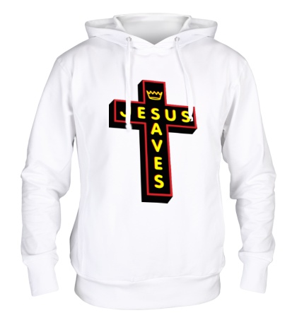 Толстовка с капюшоном Jesus Saves Cross