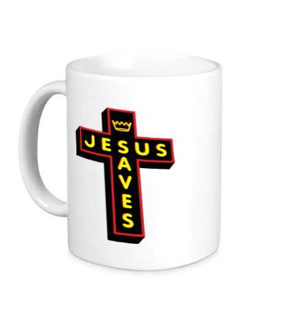 Керамическая кружка Jesus Saves Cross