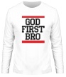Мужской лонгслив «God first bro» - Фото 1