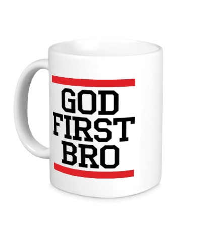 Керамическая кружка God first bro