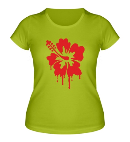Женская футболка «Стекающий цветок»
