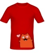 Мужская футболка «Кот с сердечками, для него» - Фото 1