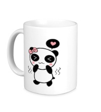 Керамическая кружка Влюбленная панда девочка
