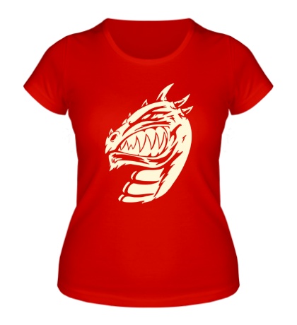 Женская футболка Зубастый ящер, свет