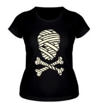 Женская футболка Череп мумии, свет