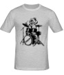 Мужская футболка «Обезьяна с барабанами» - Фото 1
