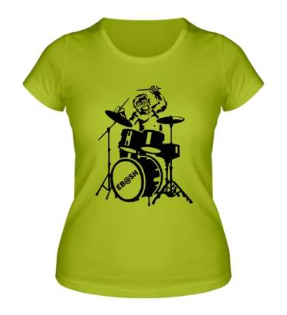 Женская футболка «Обезьяна с барабанами»