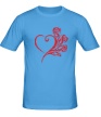 Мужская футболка «Сердце с цветами» - Фото 1