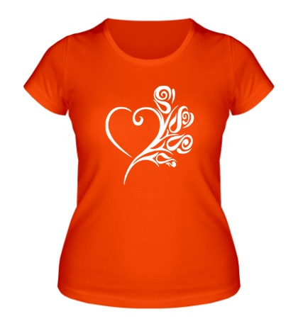 Женская футболка «Сердце с цветами»