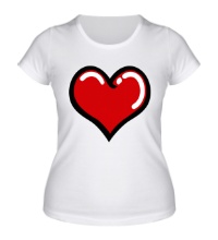 Женская футболка Объемное сердечко