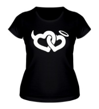 Женская футболка Два сердца