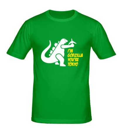 Мужская футболка «Im Godzilla, youre Tokio»