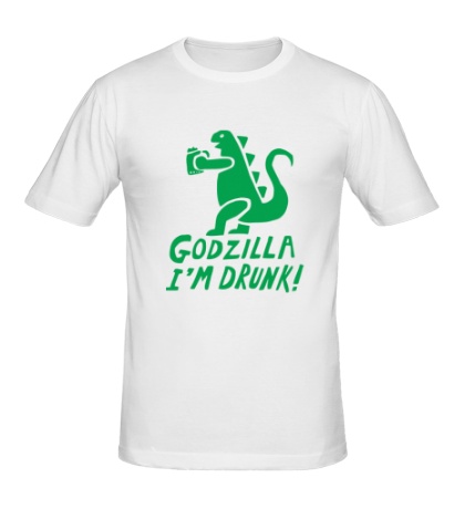 Мужская футболка «Godzilla Im Drunk!»