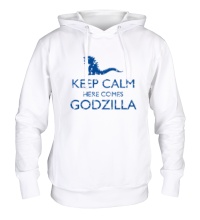 Толстовка с капюшоном Keep Calm here comes Godzilla