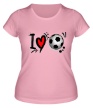 Женская футболка «I love football» - Фото 1