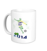 Керамическая кружка Football Brazil 2014