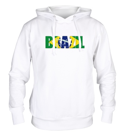 Толстовка с капюшоном Строгая надпись BRAZIL