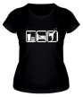 Женская футболка «Ешь, спи и бей» - Фото 1