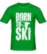Мужская футболка «Born to ski» - Фото 1