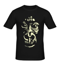Мужская футболка Лицо шимпанзе, свет