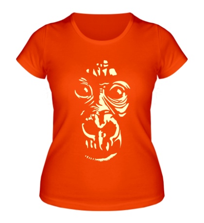 Женская футболка «Лицо шимпанзе, свет»