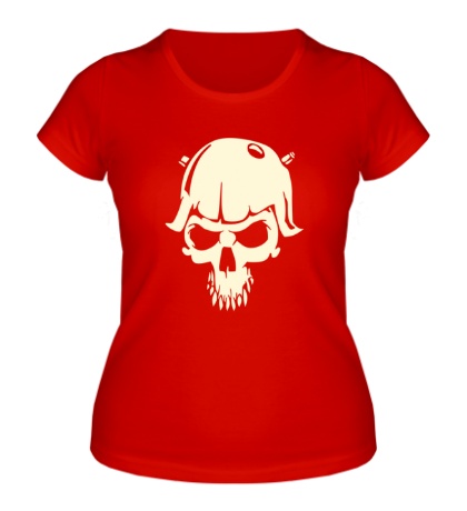 Женская футболка «Череп солдата, свет»