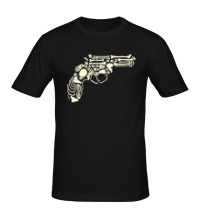 Мужская футболка Пистолет из костей свет
