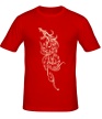 Мужская футболка «Эскиз огненного дракона, свет» - Фото 1