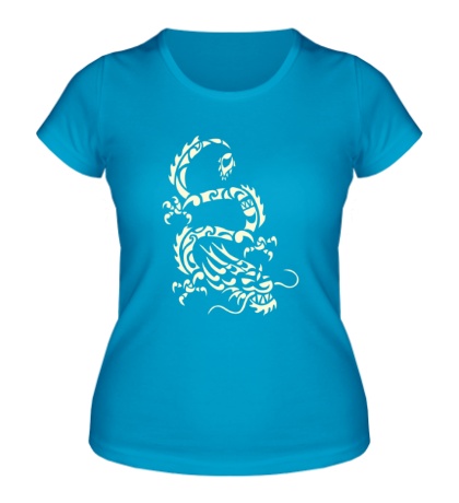 Женская футболка Дракон-змей, свет