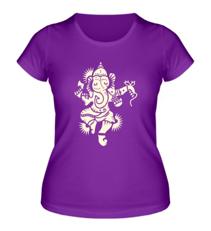 Женская футболка Божество Ганеша, свет