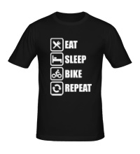 Мужская футболка Eat sleep bike repeat