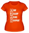 Женская футболка «Eat sleep bike repeat» - Фото 1