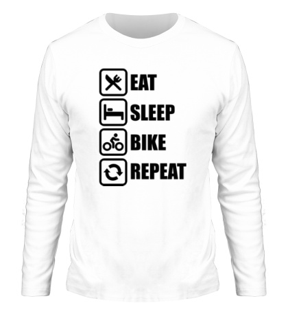 Мужской лонгслив Eat sleep bike repeat