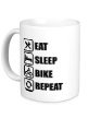 Керамическая кружка «Eat sleep bike repeat» - Фото 1