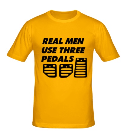Мужская футболка Real man use three pedals