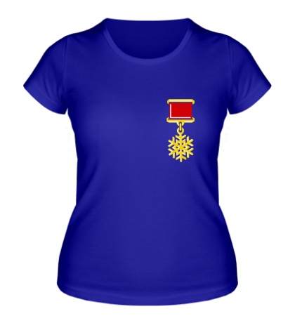 Женская футболка «Снежная медаль»