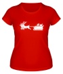 Женская футболка «Санта с оленями» - Фото 1