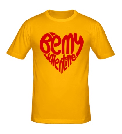 Мужская футболка «Heart: Be my Valentine»